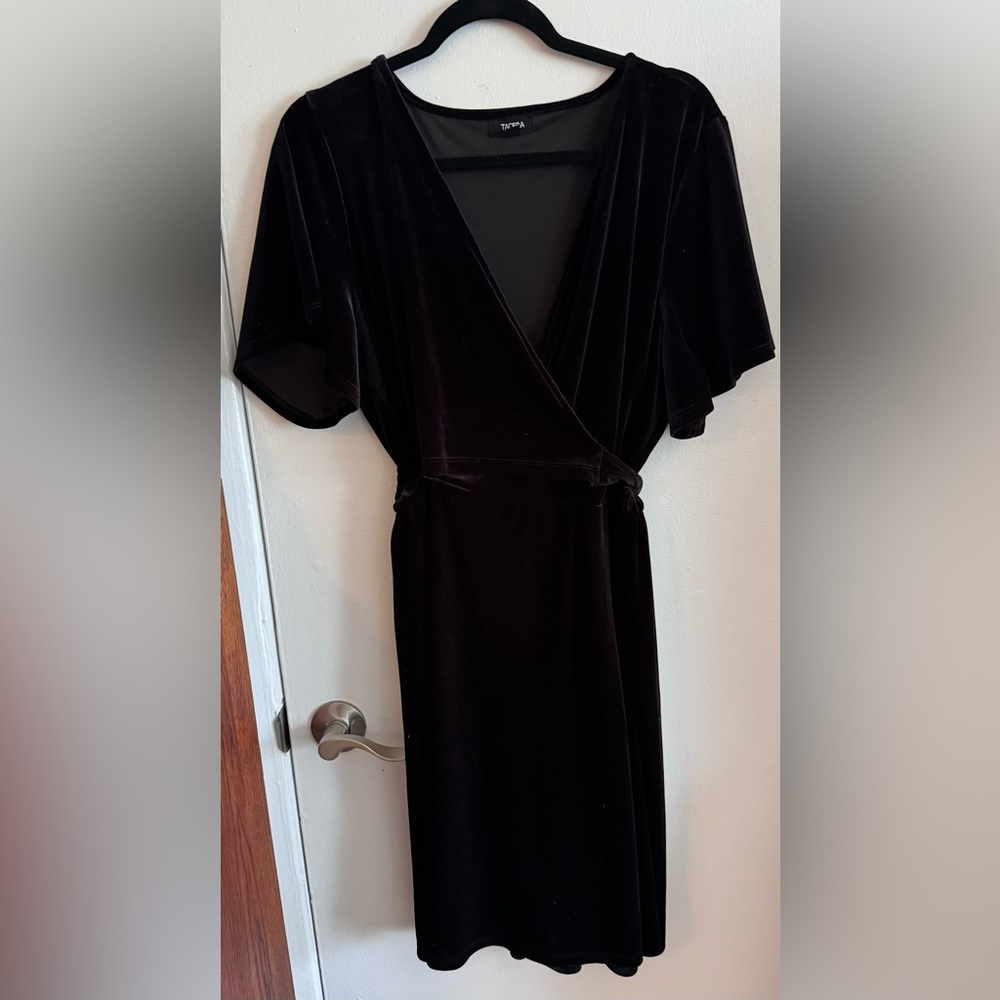 Black velour wrap dress